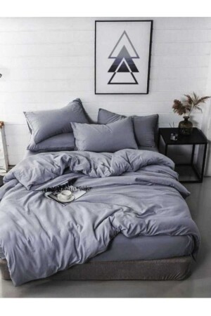 MNZ-Life Dark Gray Solid Color واحد الألياف الصباغة الصلبة ورقة غطاء غطاء الملفات مجموعة Eckoyugrinvrsm eckoyugrinvrsm1 - üntaş