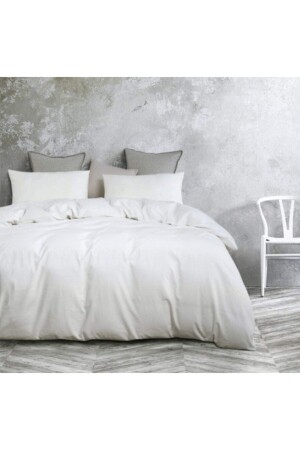 MNZ-Life Plain White Single Duvet Cover Set (غطاء الرف + 1 غطاء وسادة) - üntaş