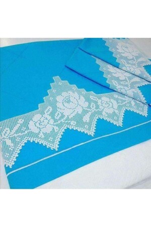 مجموعة من الـ MNZ-Light Blue Lace Pique - Bursa Çeyiz