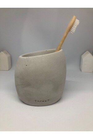 MNZ-Light Gray Concrete Brush Holder 014 - ThreeT