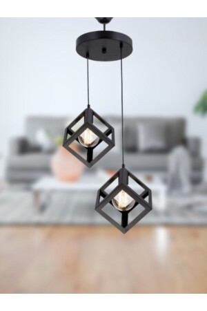 MNZ-Lilac Cube Model pendant lamp 2 Li Metal Chandelier مودرن KP7813 - VEDA AVİZE
