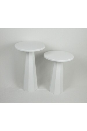 MNZ-Lilium Mushroom Coffee Table Set أبيض من 2 (47-57 سم) kupp-0022 - kuppdesign