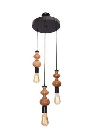 MNZ-Line 3-piece خشب صلب معلق مصباح شمعة 900-03-nat - Umur Aydınlatma