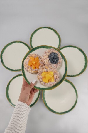 MNZ-Line 6-piece Porcelain Cake Plate 21 Cm Green TL4017357 C320. 003 - Digithome