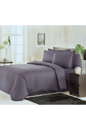 MNZ-Line King Size Satin Duvet Cover Set PR-LINEKINGSATENNEVR01327 - Özdilek