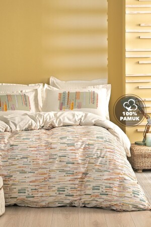 مجموعة غطاء غطاء MNZ-Lineis مزدوجة - بيج - Yataş