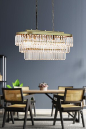 MNZ-Linsa 70x30 سم كريستال زجاج حجر الفاخرة الشنارة فوق طاولة الطعام (اللون المزرق) PY-200-70E - Avizemoda