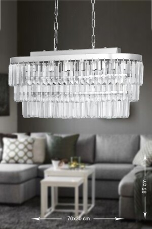 MNZ-Linsa 70x30 سم كريستال زجاج حجر فاخر الشنارة فوق طاولة الطعام - (الذهبية المزق) PY-200-70GM - Avizemoda