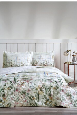 MNZ-Linum Beige Double Quilted Four Season Duvet Cover Set 8697353585159 - Özdilek