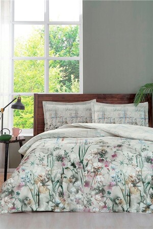 MNZ-Linum Double Duvet Cover Set بيج pdr-linum1 - Özdilek