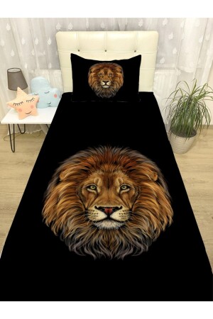 مقبضات السرير والوسادة المكونة من قماش أسد MNZ-Lion evortu1381 - Evpanya