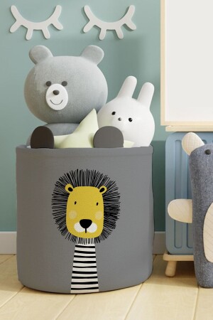 سلة ألعاب MNZ-Lion Gray - DT KIDS