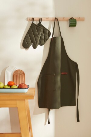 MNZ-Lisa Gabardin مطبخ Apron Khaki - Karaca Home