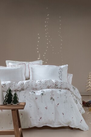 MNZ-Liset King Size 100% Cotton Ranforce Duvet Cover Set - أبيض - Yataş