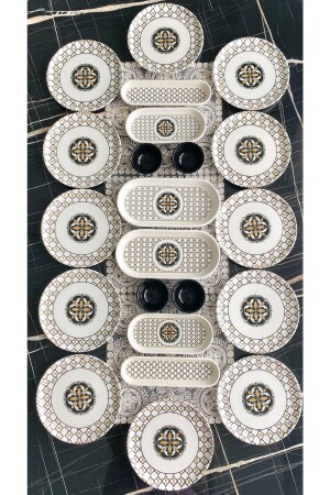 (MNZ-Liva) نموذج 22 قطعة وجبة الإفطار المخصصة لـ 12 شخص - VENÜS HOME DECORATION