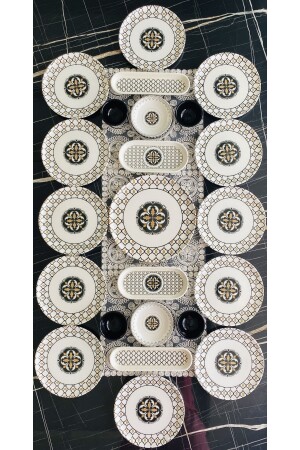 طراز MNZ-Liva 23 قطعة إعداد الإفطار لـ 12 شخص - VENÜS HOME DECORATION