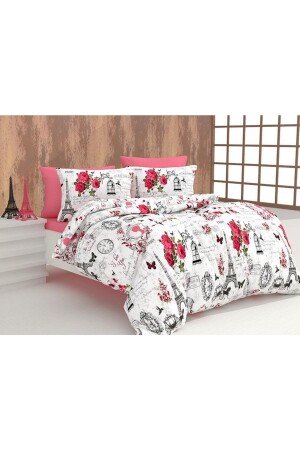 MNZ-London Ranforce Duvet Cover Set مع ورق بسيطة، واحد 379 - EVİMCE