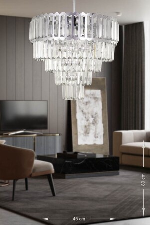 MNZ-Lora 45 سم كريستال زجاج الحجر فاخر الشنابل - (الفضة Gilt) PH-800-45GY - Avizemoda