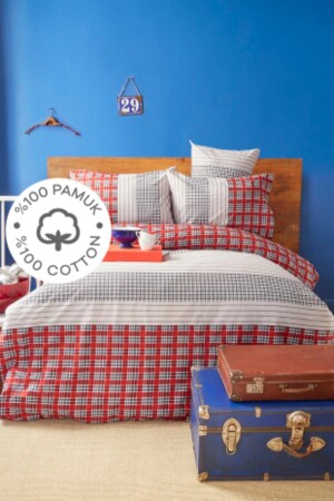 MNZ-Lord Howe Claret Red 100% القطن الواحد غطاء غطاء الملفوفة مجموعة 180. 01. 01. 0363 - Nautica Home