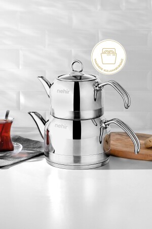 مجموعة من الـ MNZ-LOTUS MIDI STEEL TEAPOT - Nehir