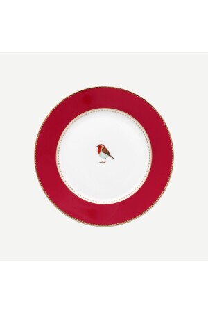 طيور الحب (MNZ-Love Birds) طاولة كعكة البورتلين الحمراء 17 سم 51001029 - Pip Studio