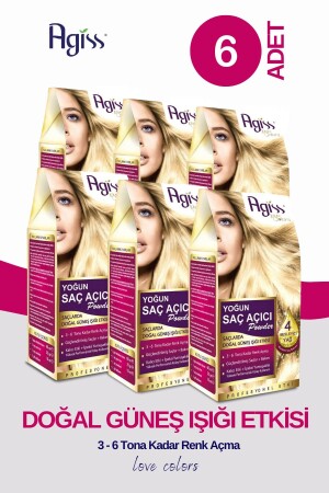 MNZ-Love Colors حب الشعر المكثف مسحوق - أكسيدات لون الشعر المكثف مجموعة مسحوق أوريال 6 بيكس - Agiss