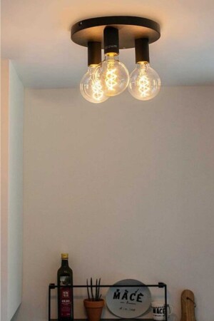 MNZ-Loya 3-piece Black Ceiling Chandelier LY-03 - BSA LIGHTING