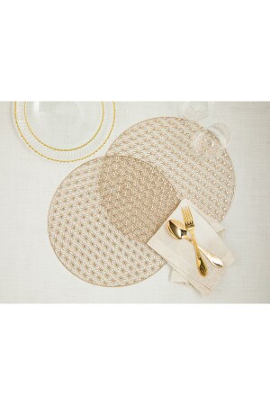 MNZ-Loya PVC 2-قطعة مقعد 38 سم ذهب - English Home