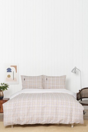 MNZ-Luan Beige 100% القطن مزدوجة غطاء الغطاء مجموعة 200. 20. 01. 0556 - Karaca Home
