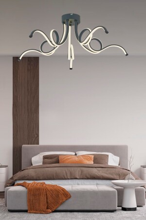 MNZ-Lucea ضوء النهار LED 5 قطع Anthracite Plafone Chandelier LMR-2089-05-GR - Lamorehome