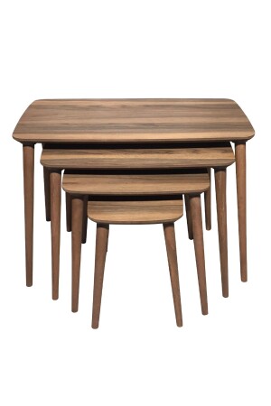 MNZ-Luci 4 قطع MDF طاولة قهوة من الخشب - الجوز VH61 - vovvahome
