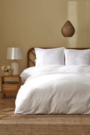 MNZ-Lucy 100% القطن مزدوج Kopanak غطاء غطاء الملفاء الموضعي الأبيض 200. 21. 01. 0648 - Karaca Home