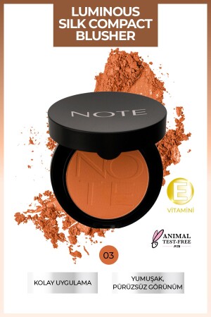 MNZ-Luminous Silk Compact Blush 03 مرجانية - Note Cosmetics