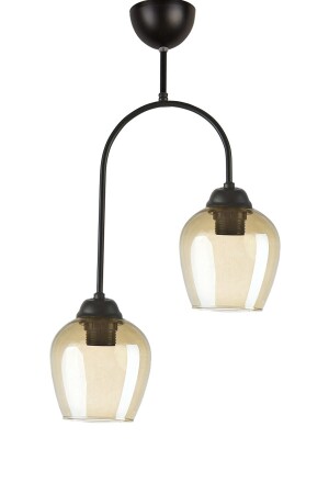 MNZ-Luna تصميم خاص غرفة المعيشة - المطبخ - غرفة النوم اللون الأسود العسل 110 زجاج 2 قطعة شمعة LNA83 - Modavize