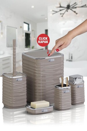 MNZ-Luna Mink Chrome مربع 5 قطع حمام مجموعة OKY-440-1 - Okyanus Home