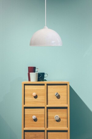 MNZ-Luppo تصميم حديث المعادن البيضاء الداخلية مقهى - المطبخ واحد شمعة LUPP01 - Fer Avize