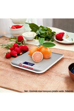 مقياس مطبخ رقمية من طراز MNZ-Lux 5 كجم مقياس مطبخ من الفولاذ المقاوم للصدأ مع بطارية هدية - Redmoon