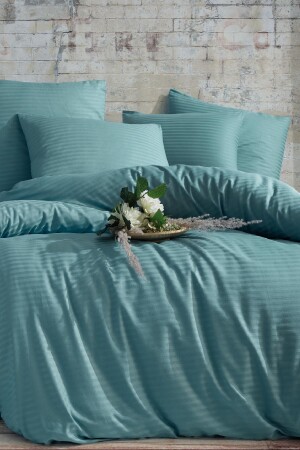 MNZ-Lux مشاطرة ساتين Aqua خضراء غطاء غطاء مجموعة LUX مشاطرة - VENICA MASCUSE