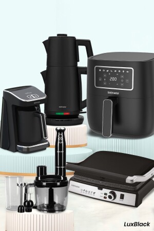 MNZ-LuxBlack 27 قطعة طازجة هوائية طازجة هوائية ساخنة مزايا حزمة الزفاف الإلكترونية المطبخ المعدة المعدة 2619 - GoldMaster