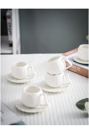 MNZ-Luxury Daisy Coffee Cup Set لـ 6 أشخاص 12 قطعة 90 مل TYC00830760857 - Akkoyunlu home