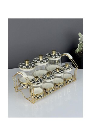 MNZ-Luxury Glass Porcelain Makenzi 7-piece Spice Set 554003084 - AROW