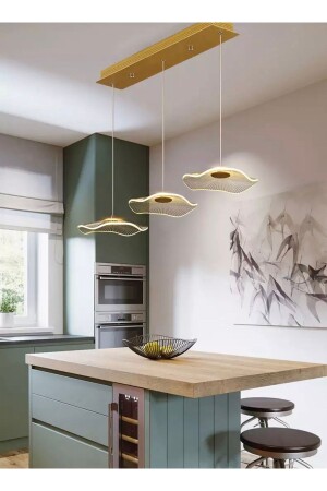 MNZ-Luxury حصرية ثلاثية صف مصباح معلق LED شمعة الموزة الذهبية الصفراء LED شمعة fico0878 - Fico Home