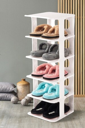 MNZ-Luxury Shoe Rack Organizer Portable 5 طبقات متعددة الطبقات رصيف الأحذية أبيض - Deyhome
