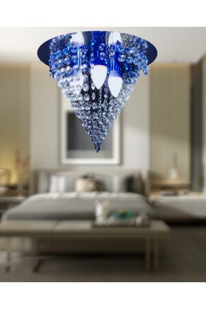 MNZ-Luxury Silver Colored 3-piece RGB LED Controlled Crystal Stone Chandelier 161. - öalpa