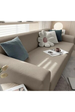 MNZ-Lycra Stretch Elastic Flexible Square Pattern ثلاثة مقاعد غطاء الأريكة غطاء الأريكة غطاء النسيج المنزلي - Uzhanem