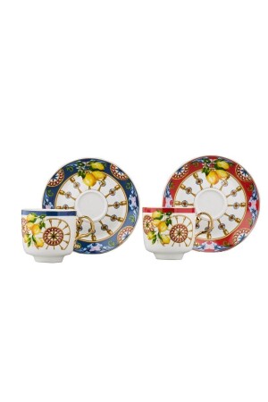 MNZ-Lyeg 202 هارمونيا 2 قطعة كوب شاي العظام - Lucky Art