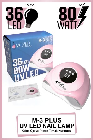 MNZ-M-3 Plus 36 LED 80w UV Led Permanent Nail Polish و Prosthetic Nail Dryer 8683089003906 - MOZIUR