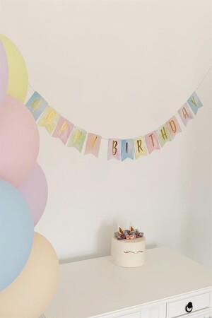 ألوان MNZ-Macaron عيد ميلاد سعيد زينة نص ذهبية - Partifabrik