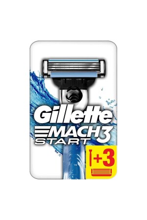 MNZ-Mach3 Start Shaver + 3 قطع قطع قطع غيار طعن 7702018464005 - Gillette