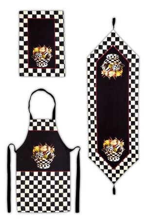 MNZ-Mackenzie خفاشة طراز المطبخ مجموعة من 3 - راني- غطاء الفرن ومطعم المطبخ فرشاة هدية-ltd379 - Latuda Concept